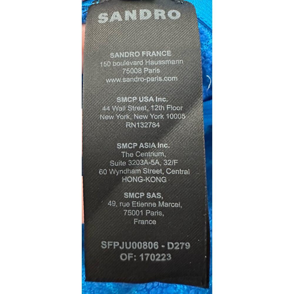 Sandro Riviere Tweed Mini Skirt Electric Blue Size 40 US 8 New - Picture 4 of 6